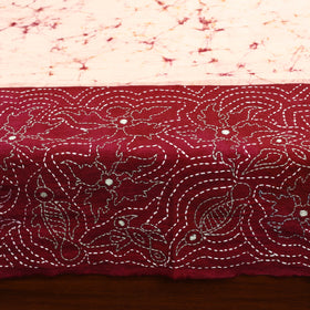  Hand Batik Printed Cotton Kantha Work Bedsheet