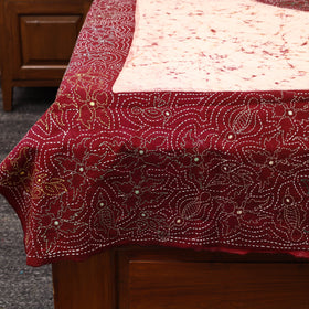  Hand Batik Printed Cotton Kantha Work Bedsheet