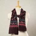 Maroon - hand batik printed mul cotton stole 73