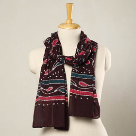 Maroon - hand batik printed mul cotton stole 73