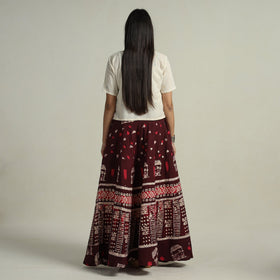 Buy Hand Batik Printed Running Stitch Cotton Long Skirt 39 Online l iTokri.com