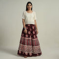 Buy Hand Batik Printed Running Stitch Cotton Long Skirt 55 Online l iTokri.com