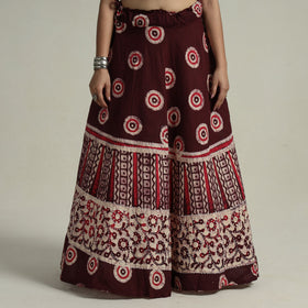 Buy Hand Batik Printed Running Stitch Cotton Long Skirt 55 Online l iTokri.com