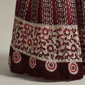 Buy Hand Batik Printed Running Stitch Cotton Long Skirt 55 Online l iTokri.com