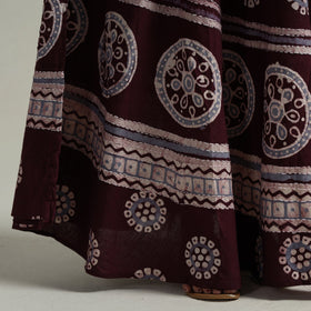 Maroon - hand batik printed running stitch cotton long