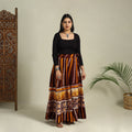 Buy Hand Batik Print Running Stitch Cotton Long Skirt