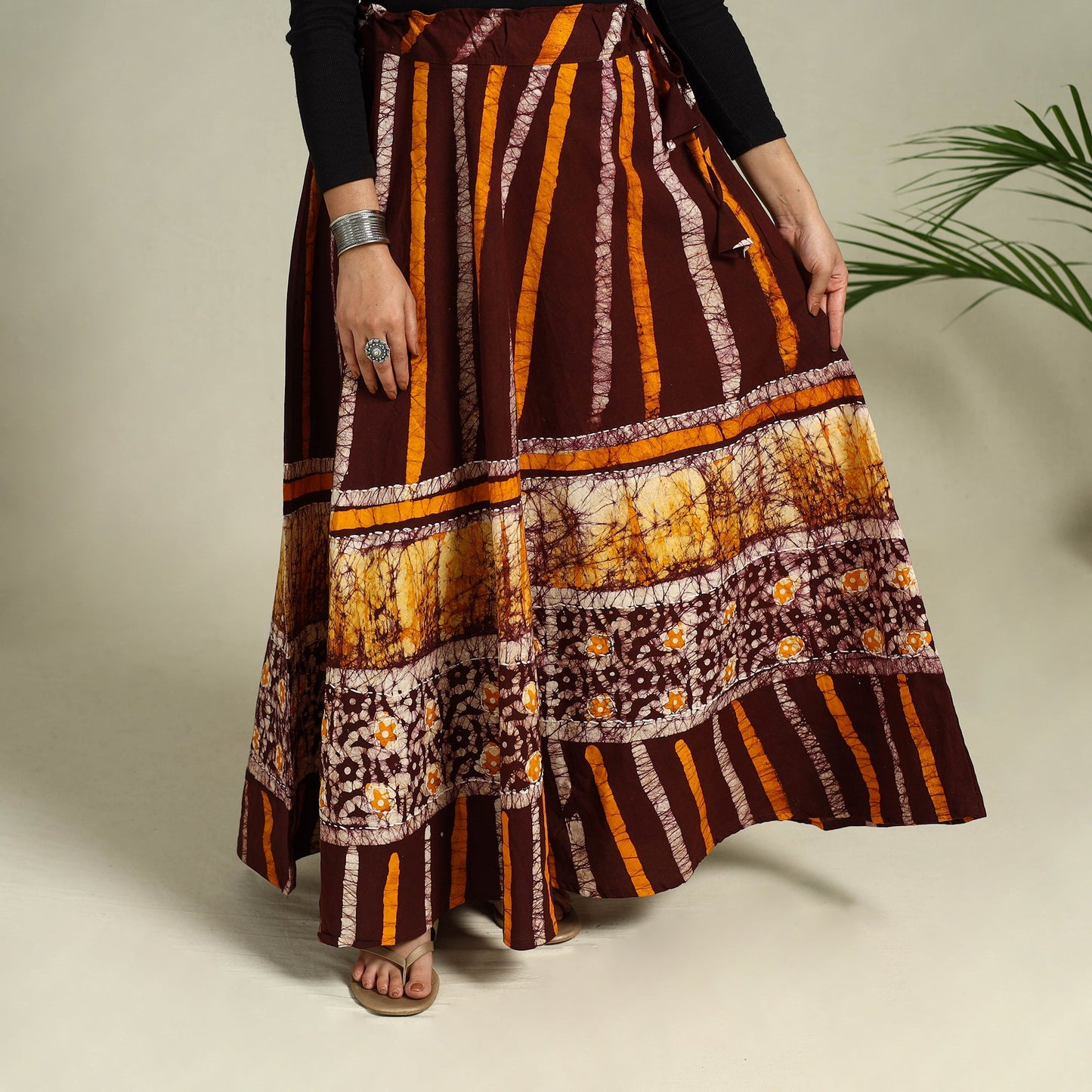 Buy Hand Batik Print Running Stitch Cotton Long Skirt