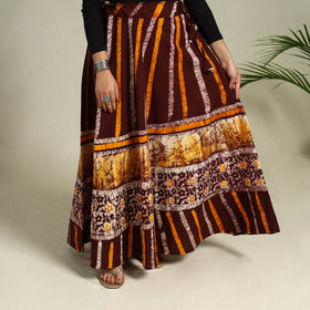 Buy Hand Batik Print Running Stitch Cotton Long Skirt