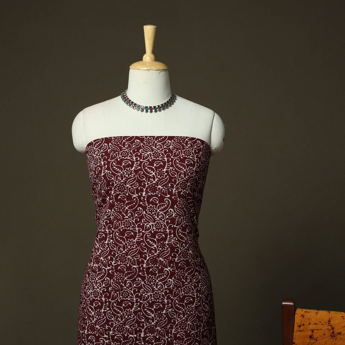 Hand batik cotton 3pc unstitched dress material 02