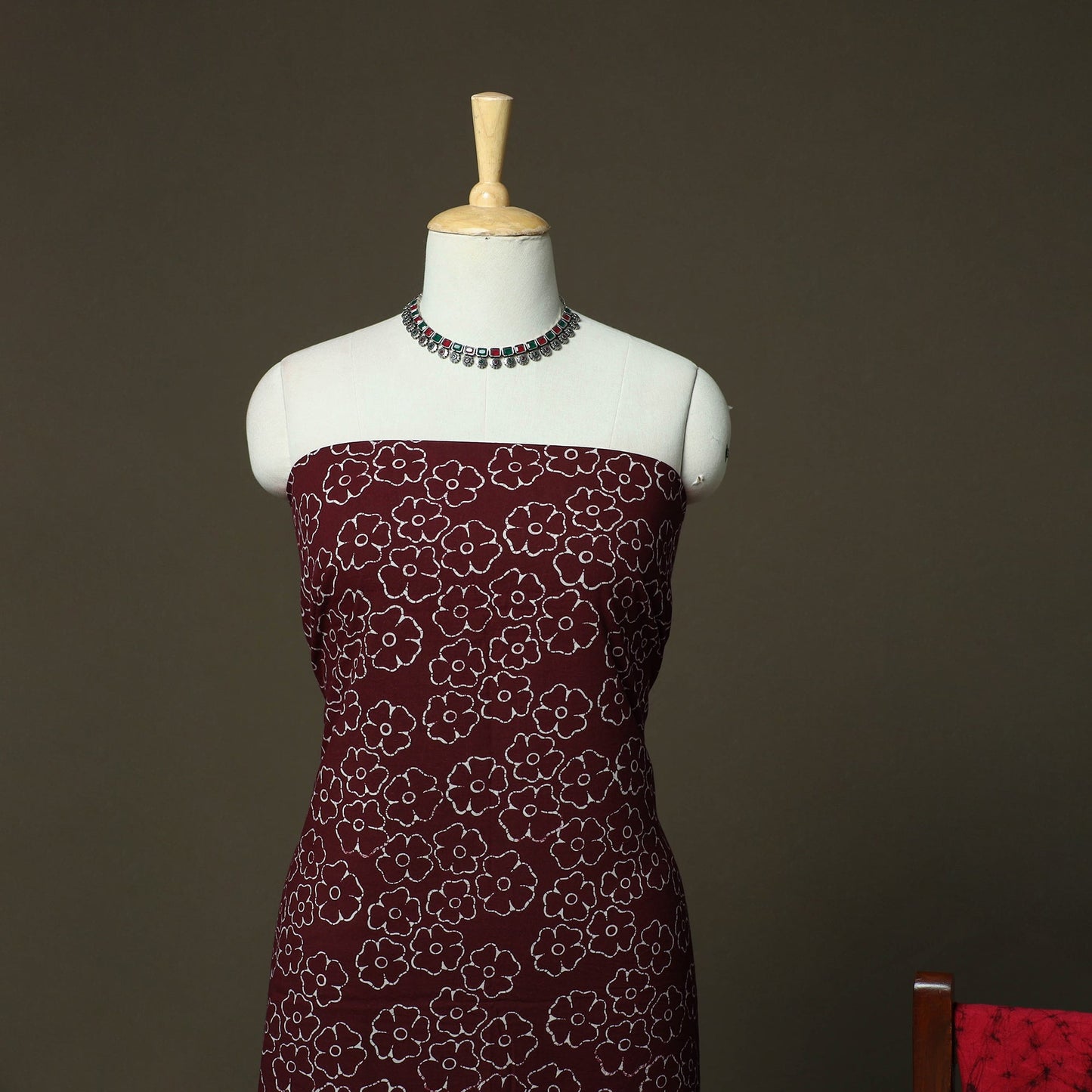 Hand batik cotton 3pc unstitched dress material 28