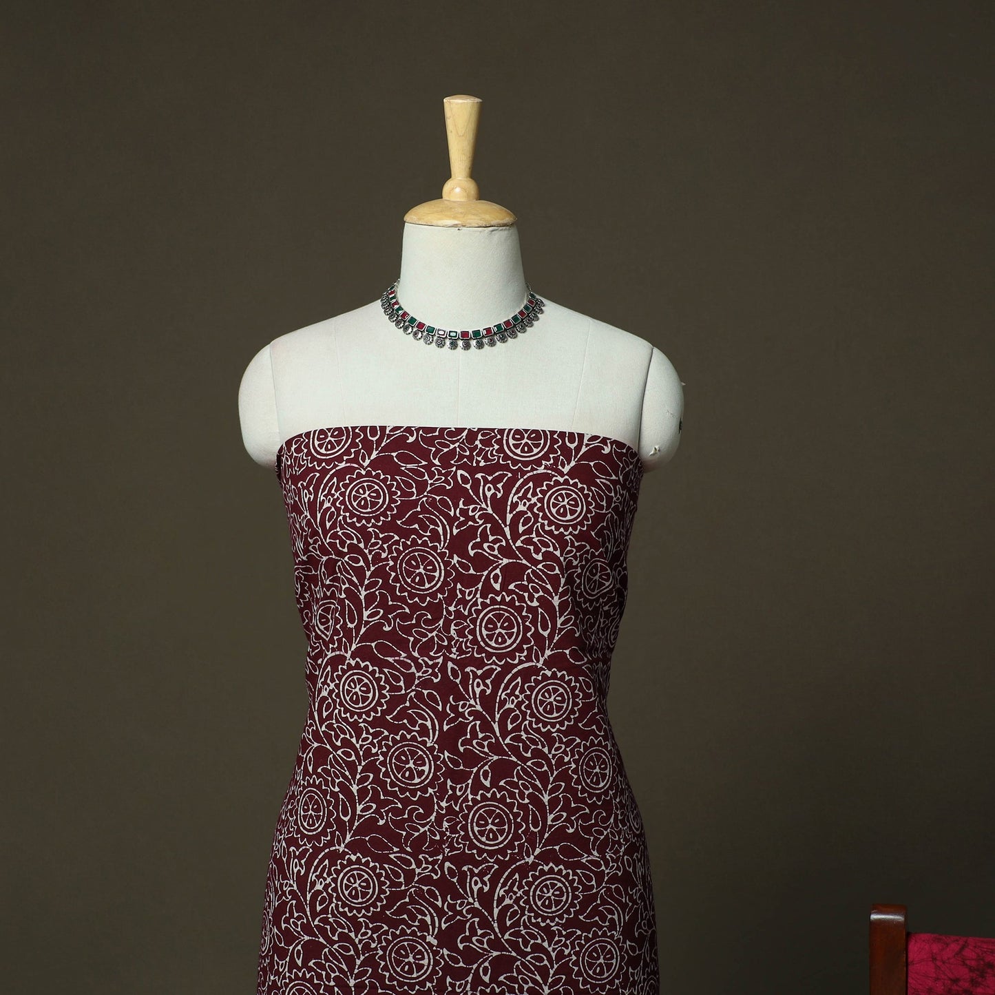 Hand batik cotton 3pc unstitched dress material 37