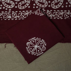 Hand batik cotton 3pc unstitched dress material 53