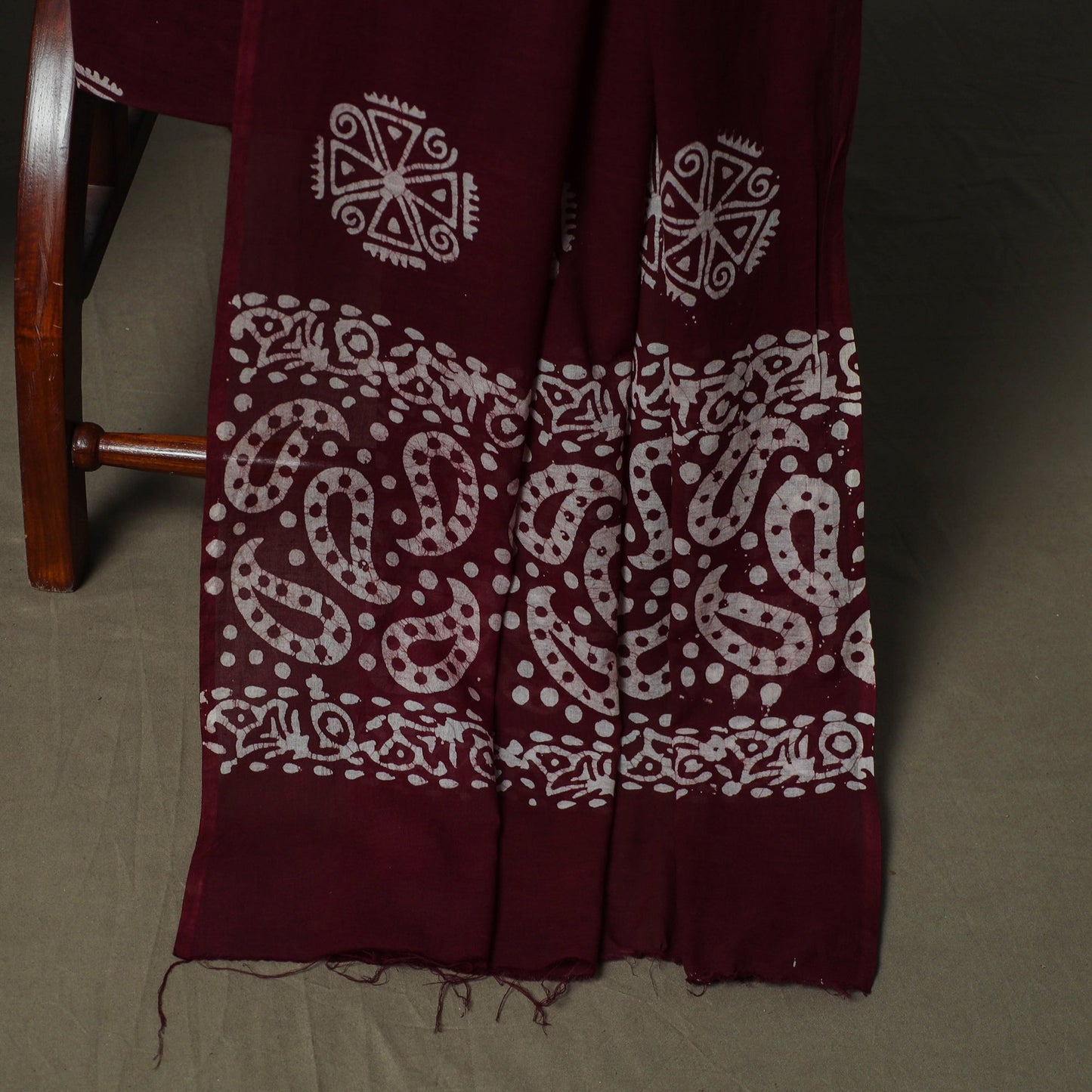 Hand batik cotton 3pc unstitched dress material 53