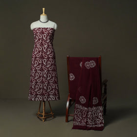 Hand batik cotton 3pc unstitched dress material 53