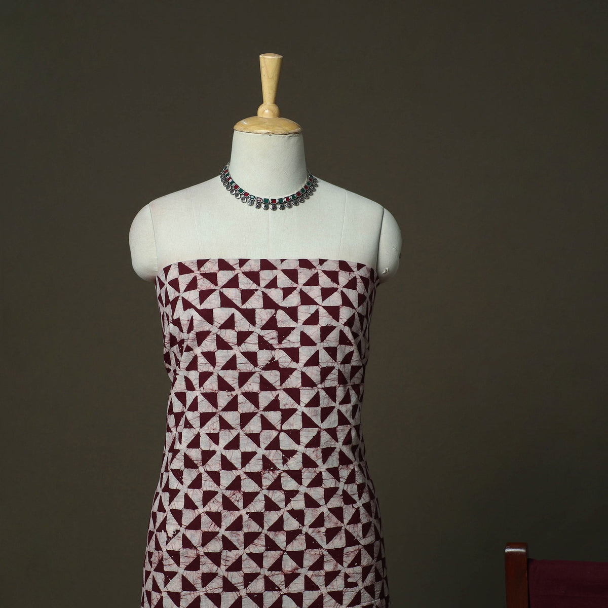 Hand batik cotton 3pc unstitched dress material 54