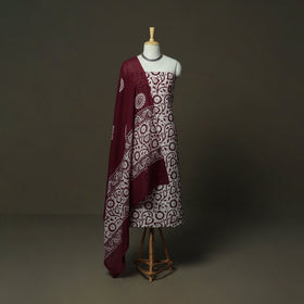 Hand batik cotton 3pc unstitched dress material 55