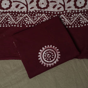 Hand batik cotton 3pc unstitched dress material 55