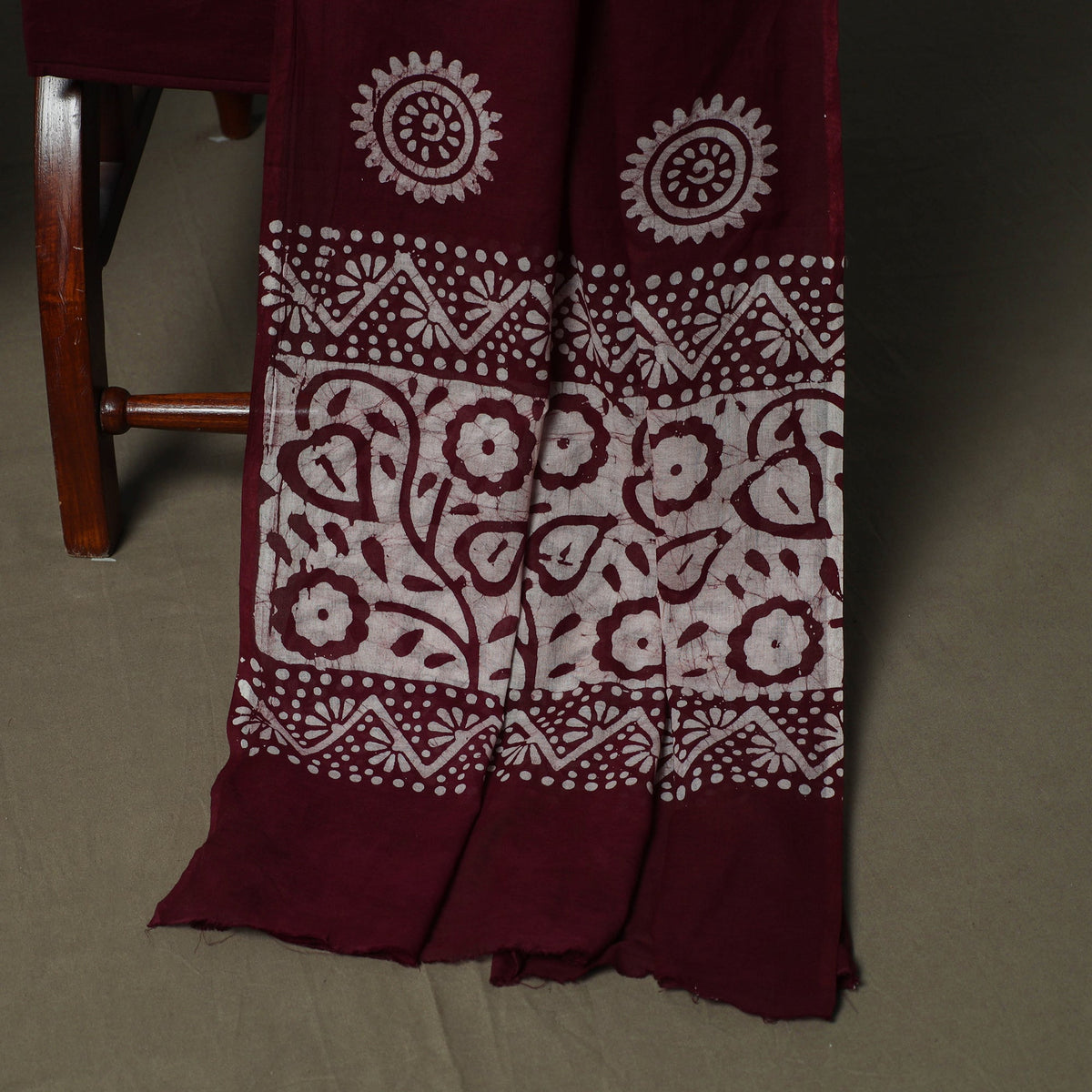 Hand batik cotton 3pc unstitched dress material 55