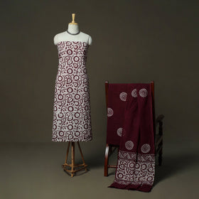 Hand batik cotton 3pc unstitched dress material 55