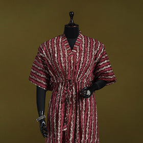 Hand batik cotton long kaftan 07 - handcrafted