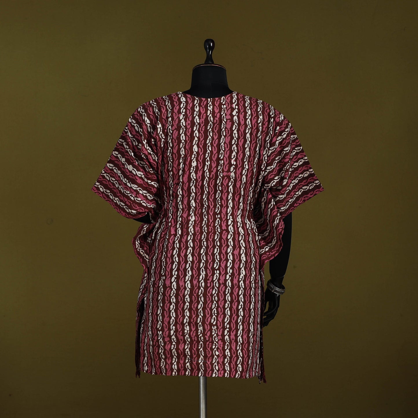 Hand batik cotton medium kaftan 67 - handcrafted