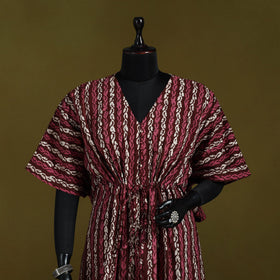 Hand batik cotton medium kaftan 67 - handcrafted