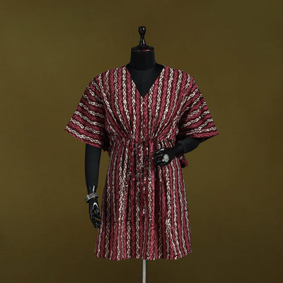 Hand batik cotton medium kaftan 67 - handcrafted