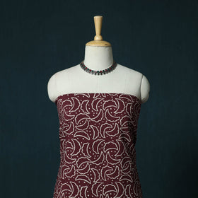 Hand block jaipur print cotton 3pc unstitched dress