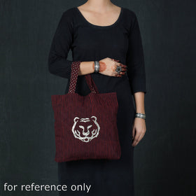 Maroon Hand Block Print Cotton Hand Bag
