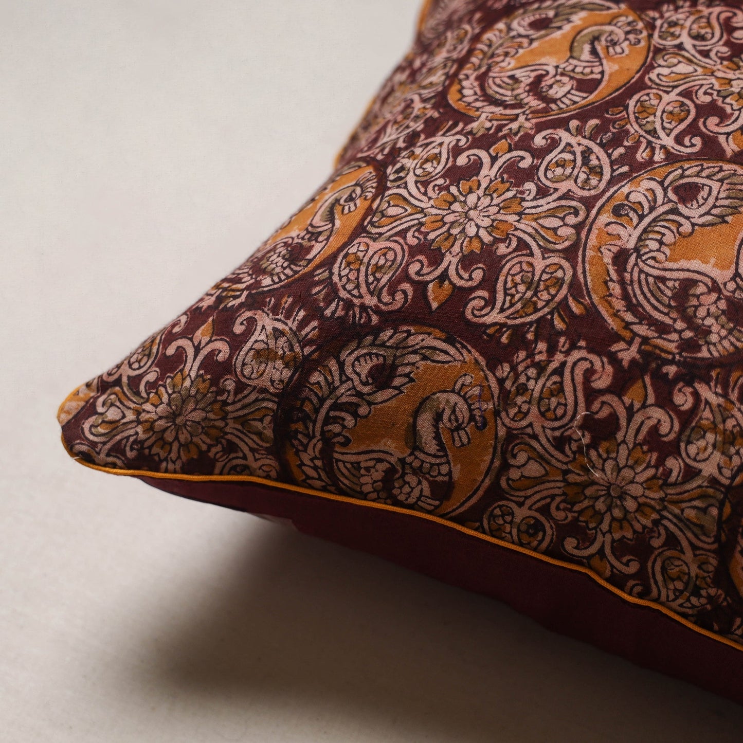 Hand block print kalamkari cushion cover 10 - handcrafted