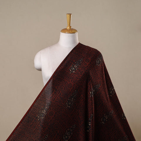 Hand natural dyed chanderi silk fabric 06 - handcrafted