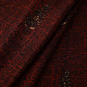 Hand natural dyed chanderi silk fabric 06 - handcrafted