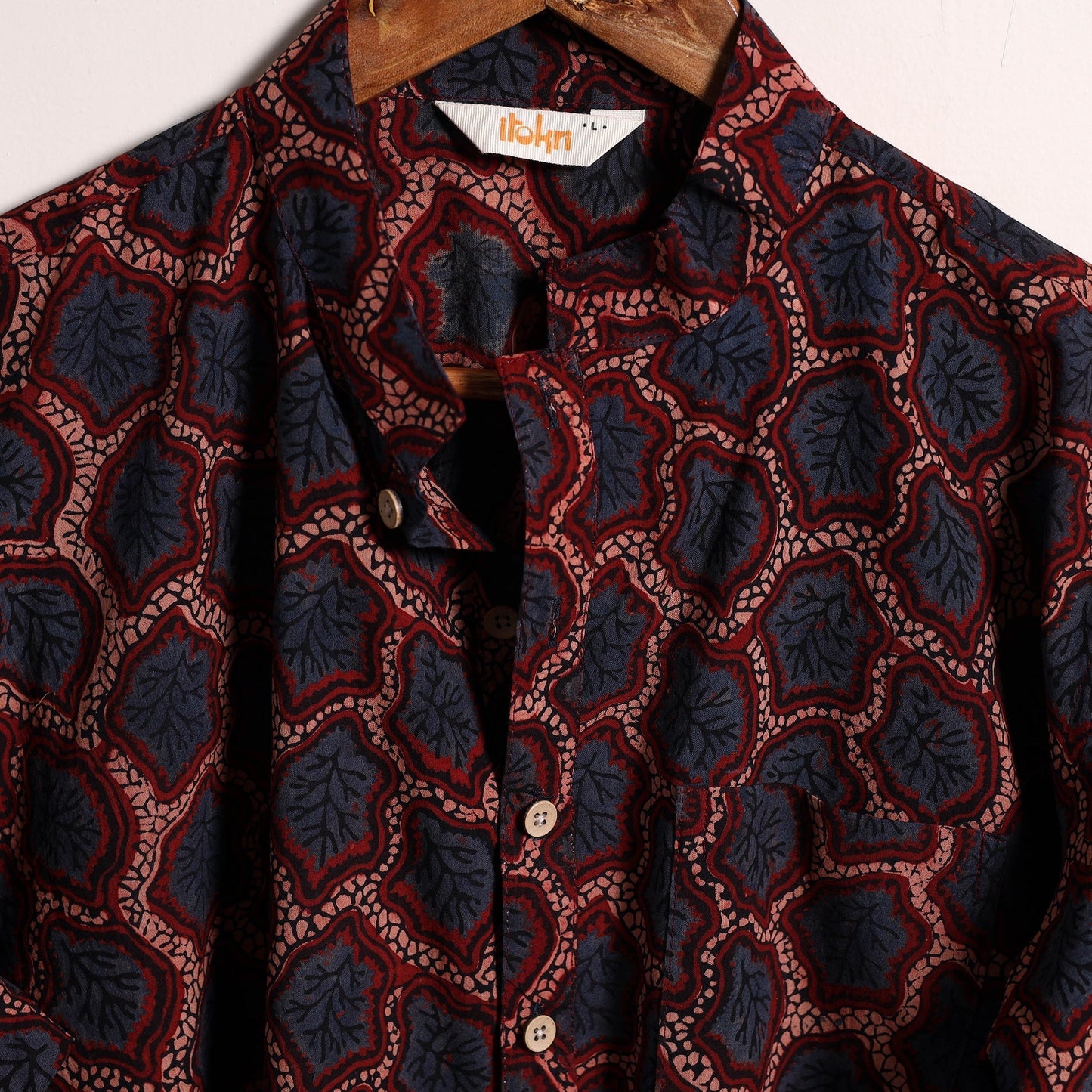 Hand natural dyed cotton short kurta for men 01