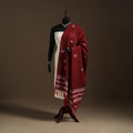 Maroon Hand Embroidery Khes Handwoven Cotton Kantha Dupatta