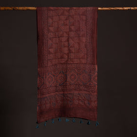  Ajrakh Hand Block Printed Pure Woolen Stole 