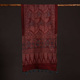  Ajrakh Hand Block Printed Pure Woolen Stole 