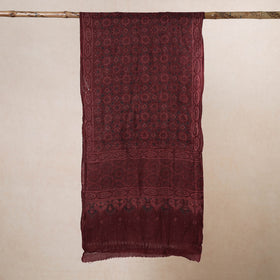  Ajrakh Hand Block Printed Pure Woolen Stole 