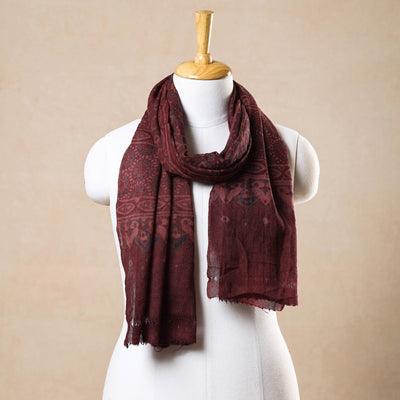  Ajrakh Hand Block Printed Pure Woolen Stole 