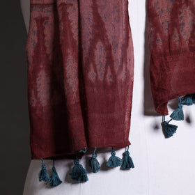  Ajrakh Hand Block Printed Pure Woolen Stole 