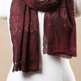  Ajrakh Hand Block Printed Pure Woolen Stole 