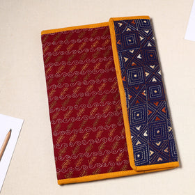 Maroon Handcrafted Bengal Kantha Work File Folder