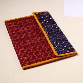 Maroon Handcrafted Bengal Kantha Work File Folder