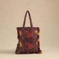 Maroon - handcrafted cotton frill jhola bag 01