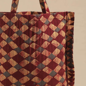 Maroon - handcrafted cotton frill jhola bag 03