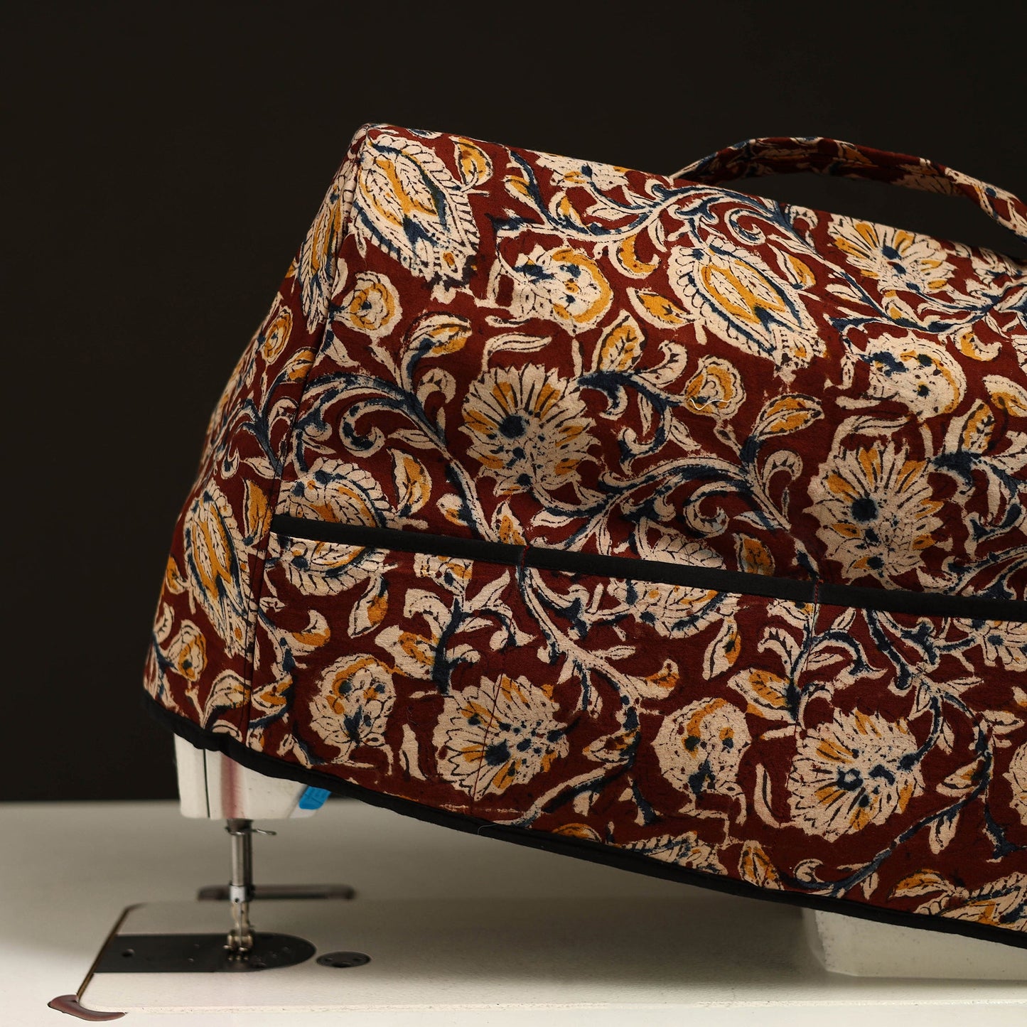 Maroon Handcrafted Cotton Sewing Machine Cover 