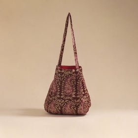 Red - handcrafted fabric jhola bag 09