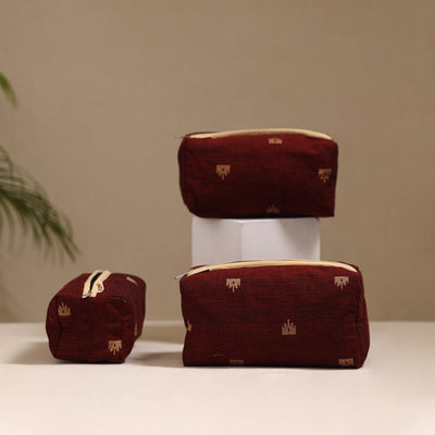 Handcrafted fabric toiletry bags (set of 3) 12