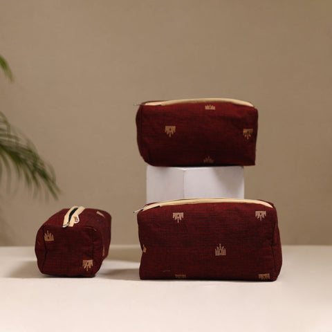 Handcrafted fabric toiletry bags (set of 3) 12