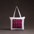 Maroon - handcrafted ikat patch canvas cotton shoulder bag