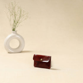 Maroon - handcrafted kutch embroidery leather card holder 10